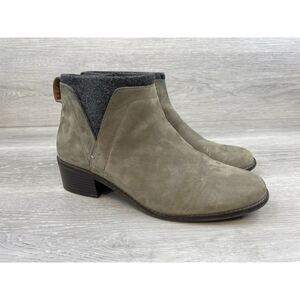 Vionic Joslyn Women's Bootie Biker Ankle Side Zip Heel Boot Leather Gray 9 Shoes